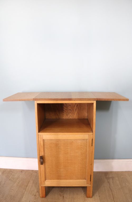 Waring and Gillows of Lancaster Light Oak Bedside Cabinet