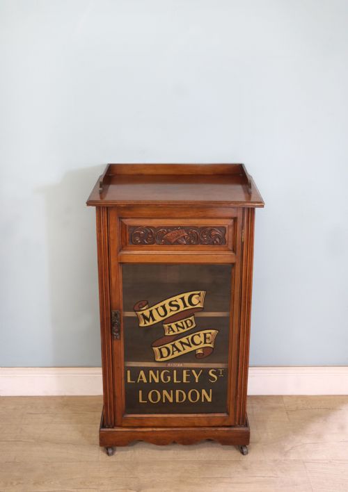 Late 19th Century American Walnut Music Cabinet.