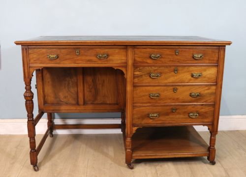 A Lovely Late 19th Century Aesthetic Movement Walnut Desk
