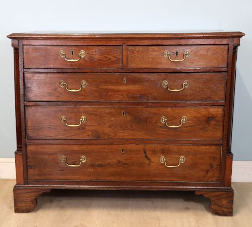 A Lovely George III Oak and Mahogany Crossbanded Chest