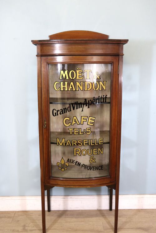 A Lovely Edwardian Mahogany Framed Bow Fronted Display Cabinet.