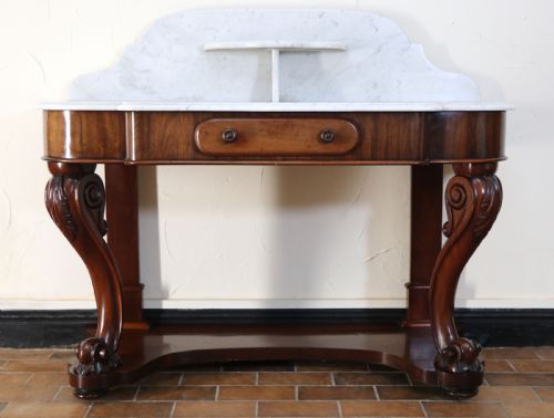 A Lovely London Victorian Duchess Washstand Has a Marble Top.