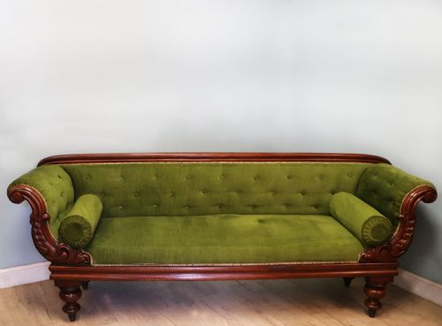 A Superb Vintage Green Victorian Sofa.