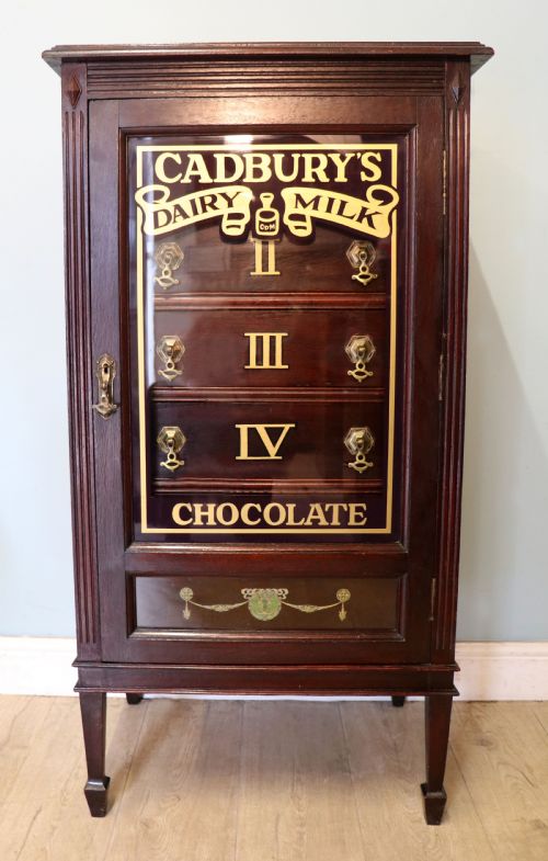 A Lovely Dark Mahogany Cabinet Hand Sign Written for Cadburys Chocolate.