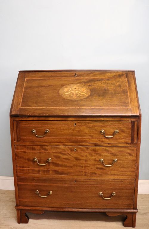 A Lovely Edwardian Bureau in the Sheraton Revival Style!