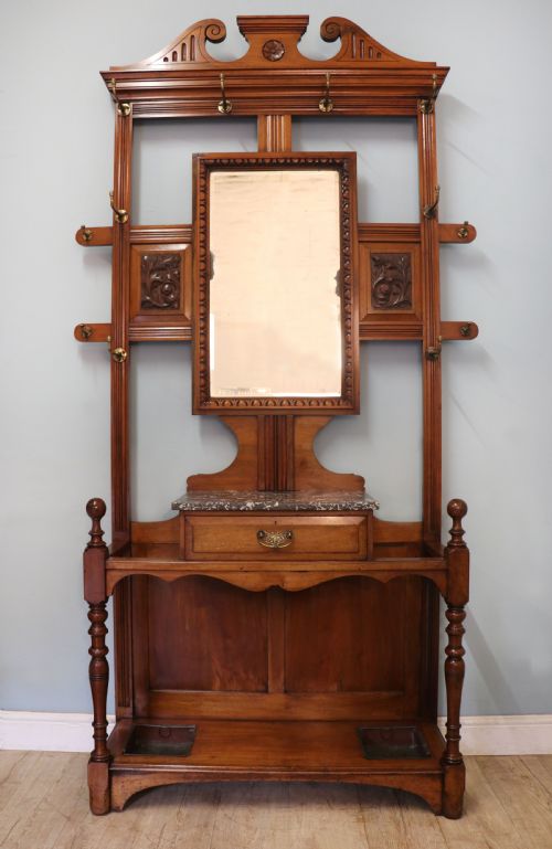 A Late Victorian American Walnut Hallstand.