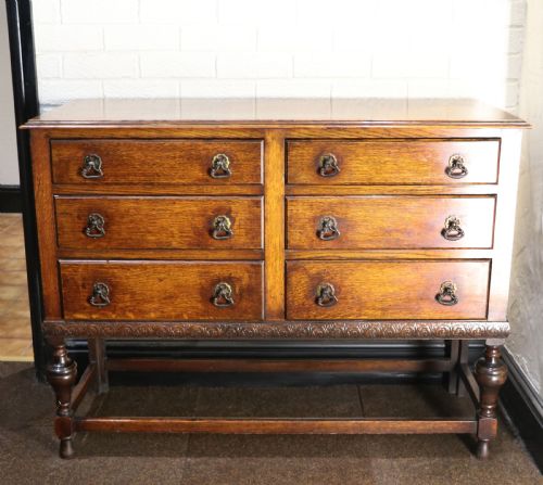 Oak Side Quality British Oak! a Very Useful Jacobean Revival Oak Chest of Drawers.