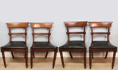a lovely set of four late georgian or william iv mahogany bar back dining chairs - CATEGORY: ANTIQUE CHAIRS - DATED GEORGIAN