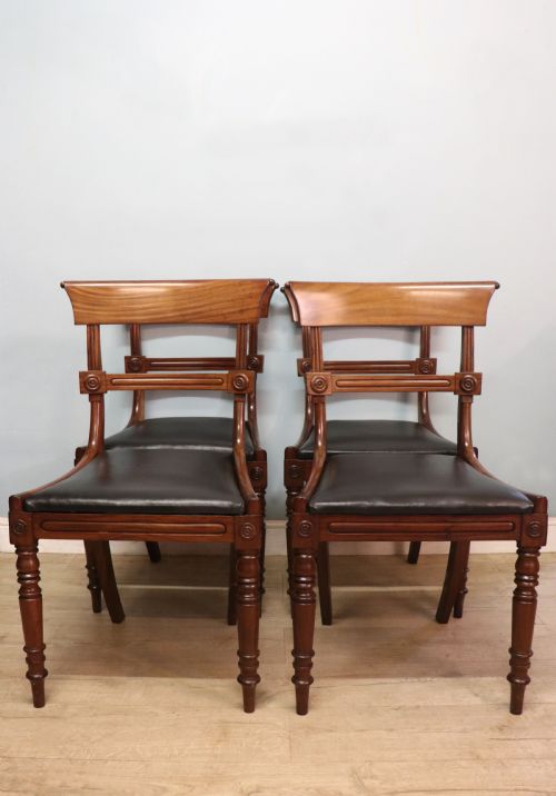 A LOVELY SET OF FOUR LATE GEORGIAN OR WILLIAM IV MAHOGANY BAR BACK DINING CHAIRS - ADDITIONAL PHOTO 2