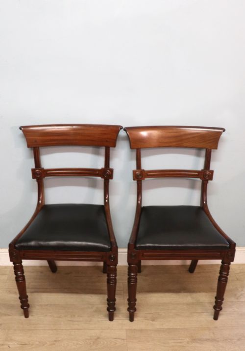 A LOVELY SET OF FOUR LATE GEORGIAN OR WILLIAM IV MAHOGANY BAR BACK DINING CHAIRS - ADDITIONAL PHOTO 5