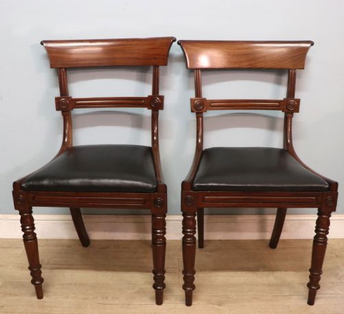 A LOVELY SET OF FOUR LATE GEORGIAN OR WILLIAM IV MAHOGANY BAR BACK DINING CHAIRS - ADDITIONAL PHOTO 6