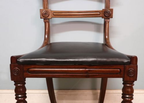 A LOVELY SET OF FOUR LATE GEORGIAN OR WILLIAM IV MAHOGANY BAR BACK DINING CHAIRS - ADDITIONAL PHOTO 7