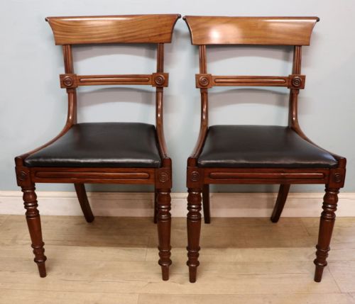 A LOVELY SET OF FOUR LATE GEORGIAN OR WILLIAM IV MAHOGANY BAR BACK DINING CHAIRS - ADDITIONAL PHOTO 8