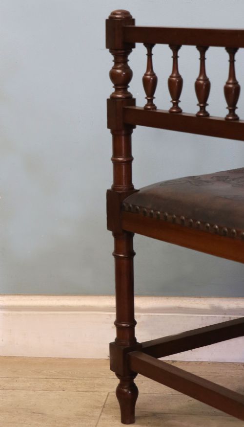 A LOVELY UNUSUAL LATE VICTORIAN CORNER CHAIR - ADDITIONAL PHOTO 16