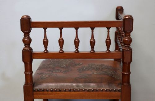 A LOVELY UNUSUAL LATE VICTORIAN CORNER CHAIR - ADDITIONAL PHOTO 17