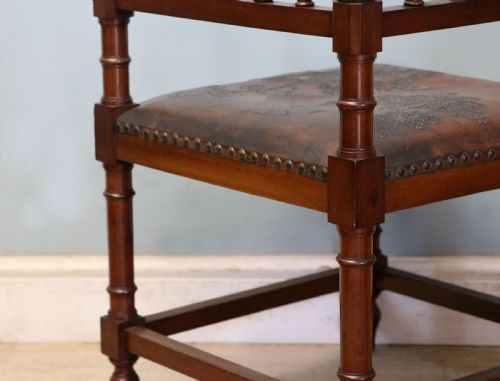 A LOVELY UNUSUAL LATE VICTORIAN CORNER CHAIR - ADDITIONAL PHOTO 21