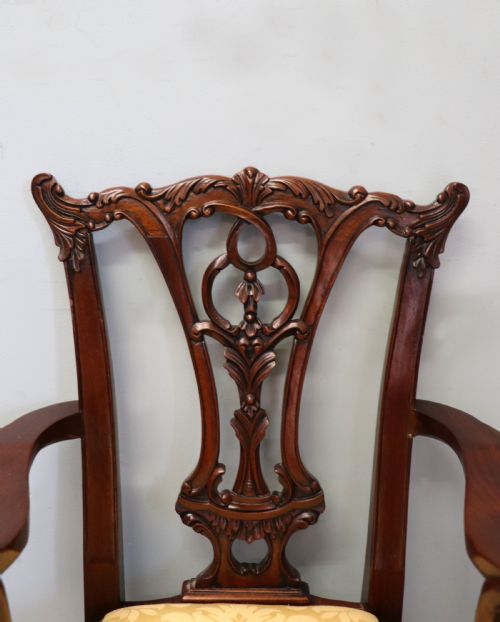 AN ABSOLUTELY CHARMING PAIR OF NICE QUALITY GEORGIAN REVIVAL STYLE CHILDRENS OPEN ARM OR CARVER CHAIRS - ADDITIONAL PHOTO 9