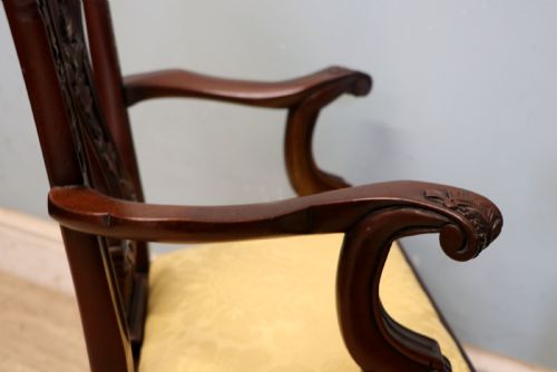 AN ABSOLUTELY CHARMING PAIR OF NICE QUALITY GEORGIAN REVIVAL STYLE CHILDRENS OPEN ARM OR CARVER CHAIRS - ADDITIONAL PHOTO 16