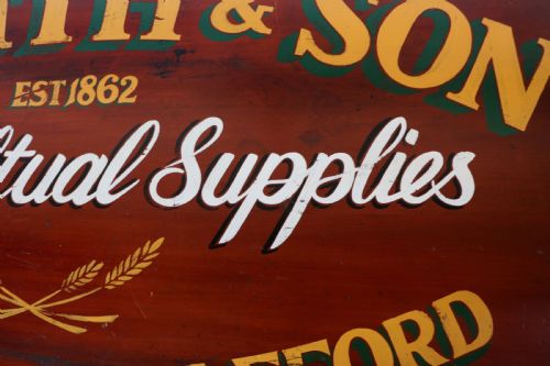 A LOVELY VICTORIAN PAINTED PINE CHEST OF FOUR DRAWERS SIGN WRITTEN FOR THE SMITHS AGRICULTURAL MERCHANTS OF STAFFORD - ADDITIONAL PHOTO 13