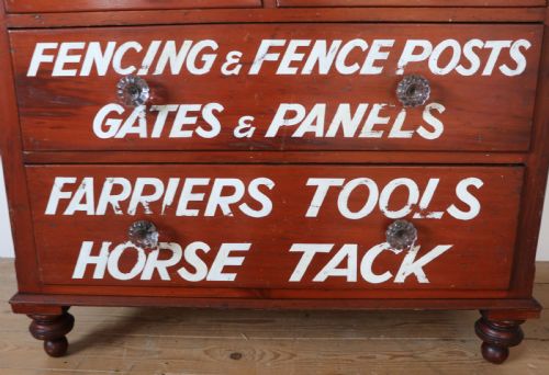 A LOVELY VICTORIAN PAINTED PINE CHEST OF FOUR DRAWERS SIGN WRITTEN FOR THE SMITHS AGRICULTURAL MERCHANTS OF STAFFORD - ADDITIONAL PHOTO 21