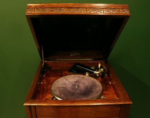 A LOVELY EARLY 20TH CENTURY UPRIGHT PARLOUR GRAMOPHONE BY U PHONE OF LEEDS - ADDITIONAL PHOTO 14