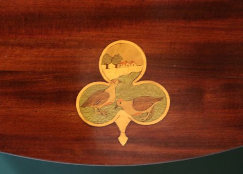 A LOVELY UNUSUAL EDWARDIAN MAHOGANY PEMBROKE TABLE OF OVAL FORM - ADDITIONAL PHOTO 8