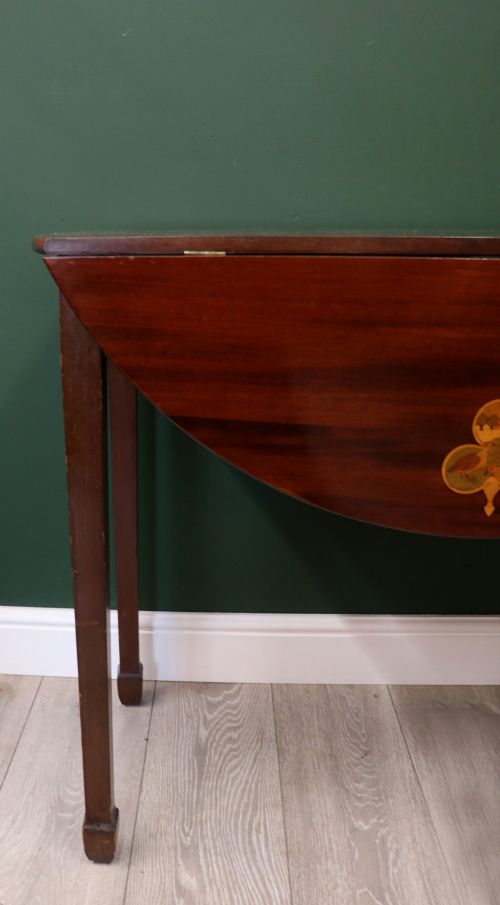 A LOVELY UNUSUAL EDWARDIAN MAHOGANY PEMBROKE TABLE OF OVAL FORM - ADDITIONAL PHOTO 12