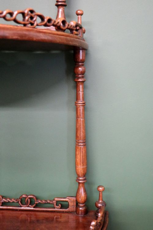 VICTORIAN STYLE A LOVELY MATCHING PAIR OF MID19TH CENTURY CORNER WHATNOTS - ADDITIONAL PHOTO 8