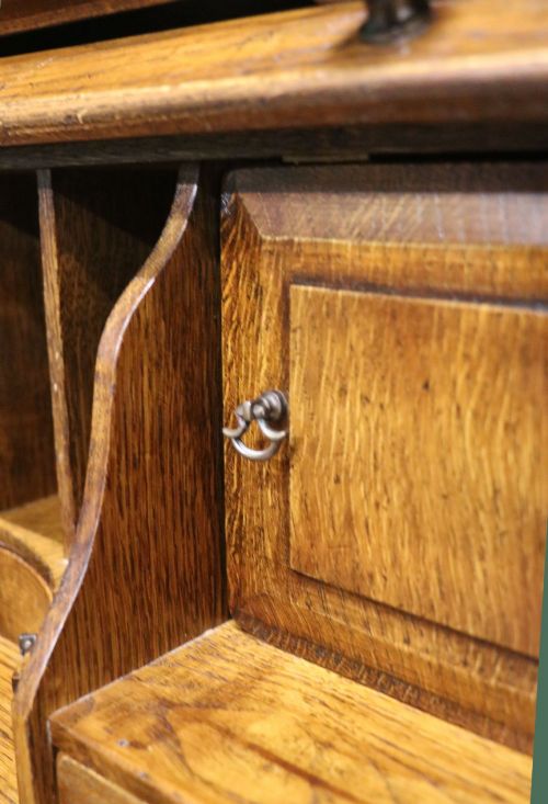 A LOVELY SUPERB QUALITY 20TH CENTURY SOLID OAK ROLL TOP DESK - ADDITIONAL PHOTO 11