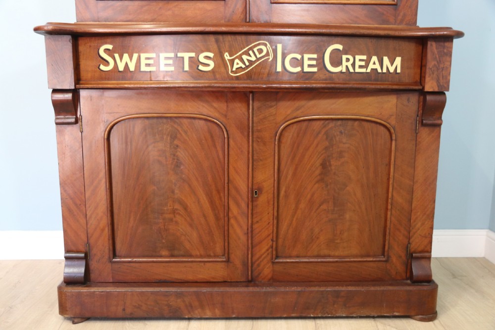 A fabulous Victorian mahogany bookcase cabinet formed of two sections.  View II