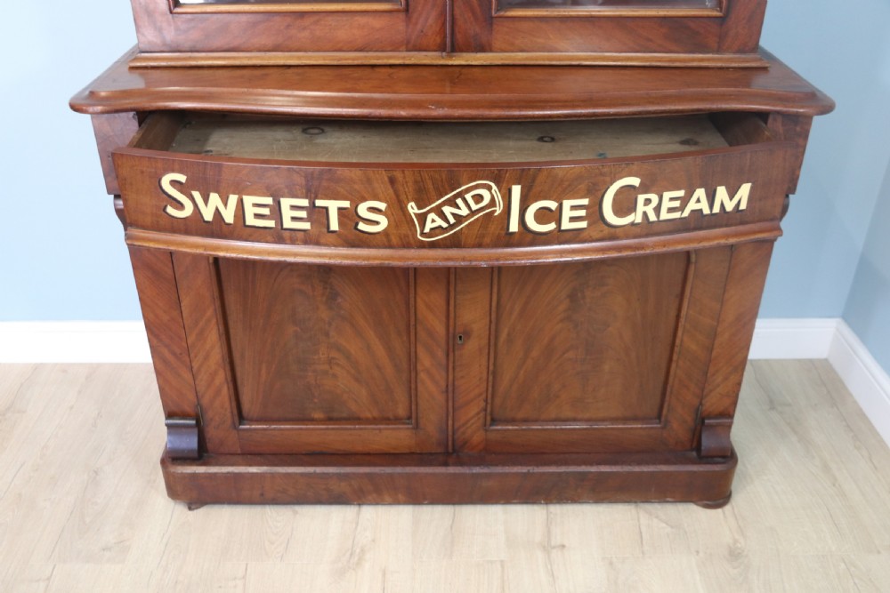 A fabulous Victorian mahogany bookcase cabinet formed of two sections.  View III