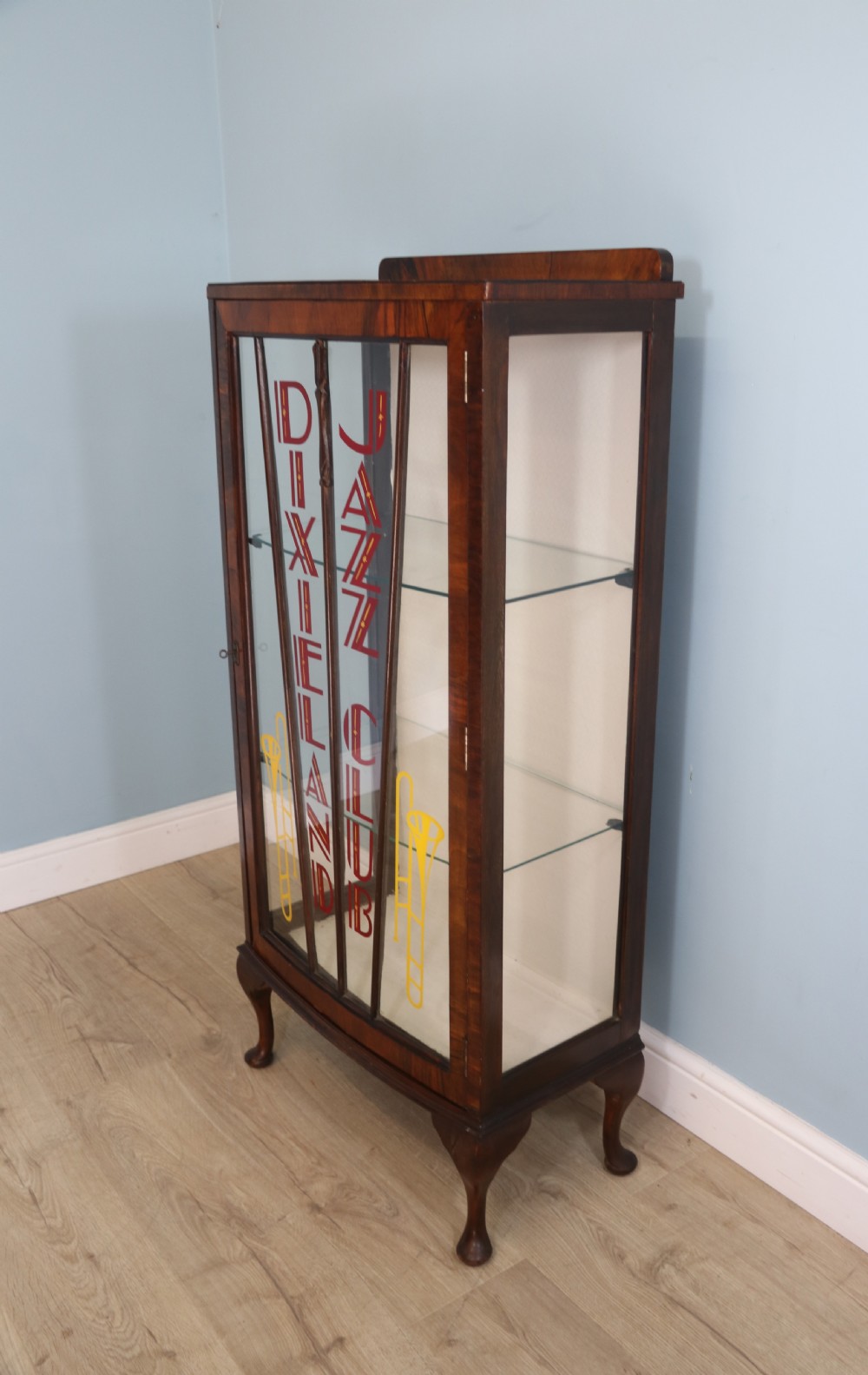 Dixieland Jazz Club 20th century bow front display cabinet View II