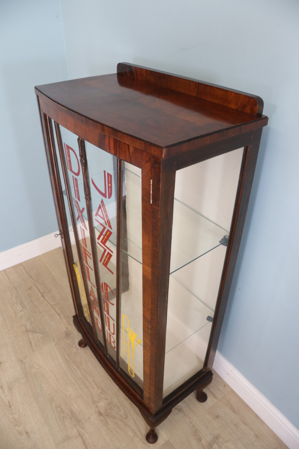 Dixieland Jazz Club 20th century bow front display cabinet View III