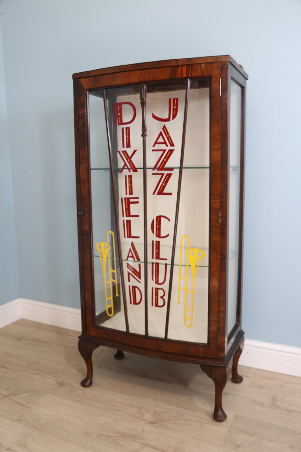Dixieland Jazz Club 20th century bow front display cabinet View IV