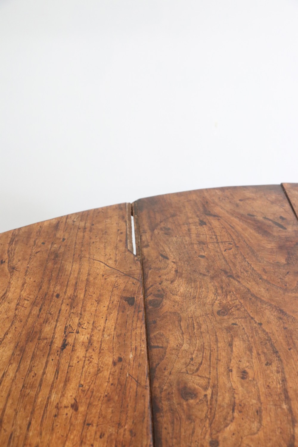 18th Century oak drop leaf dining table View IX