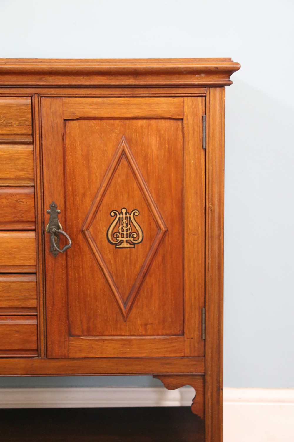 Late Victorian American Walnut music cabinet View VI