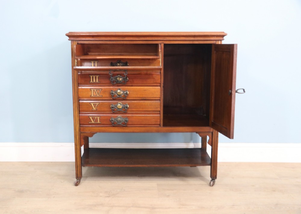 Late Victorian American Walnut music cabinet View VIII