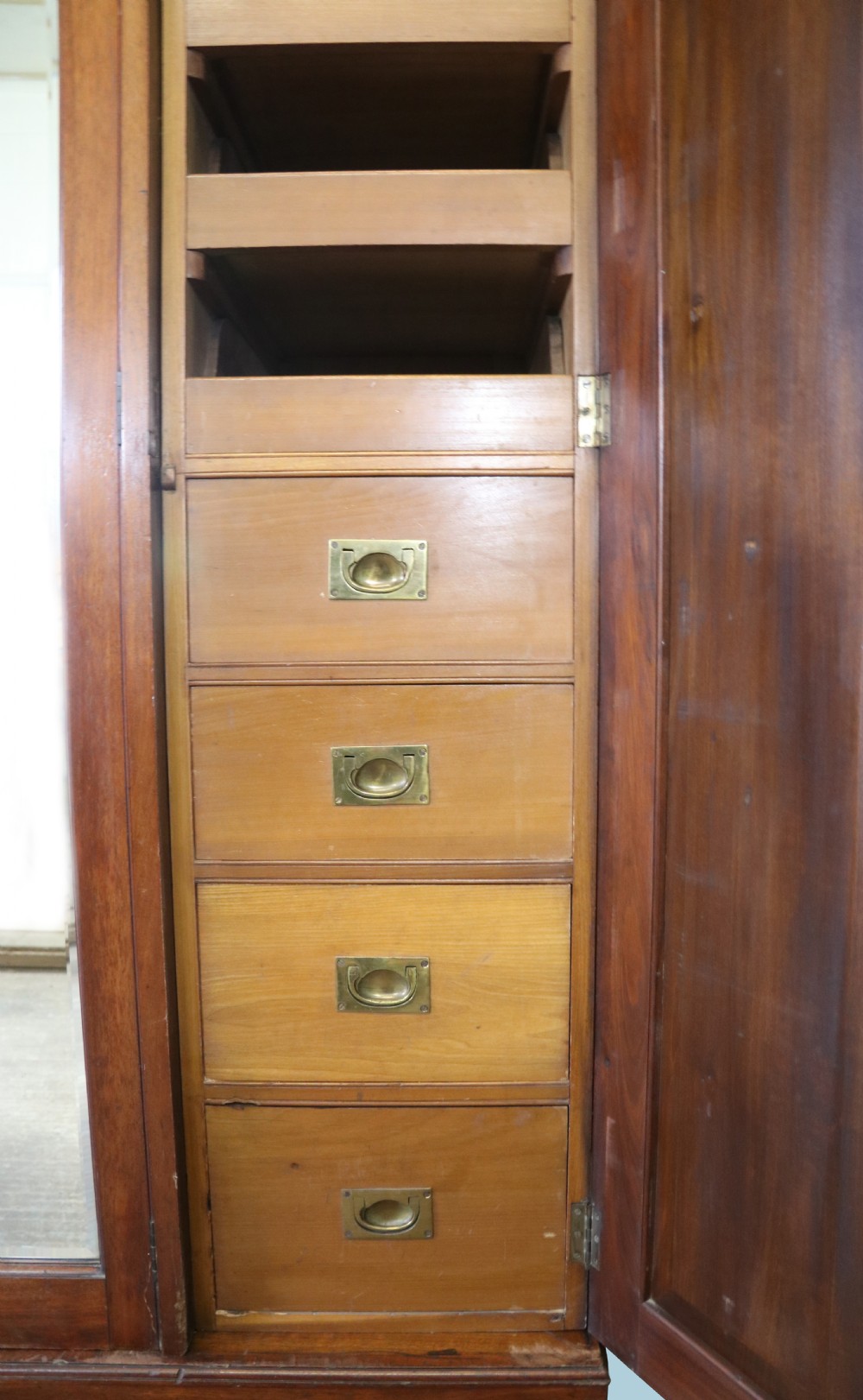 Arts and Crafts design mahogany & walnut wardrobe View V