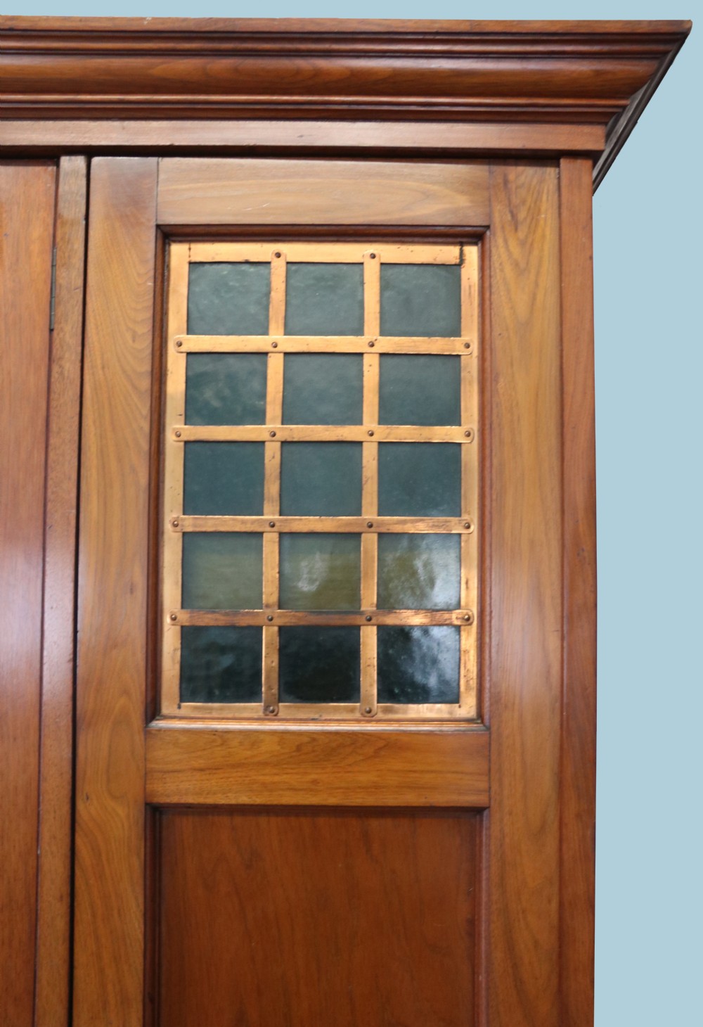Arts and Crafts design mahogany & walnut wardrobe View XII