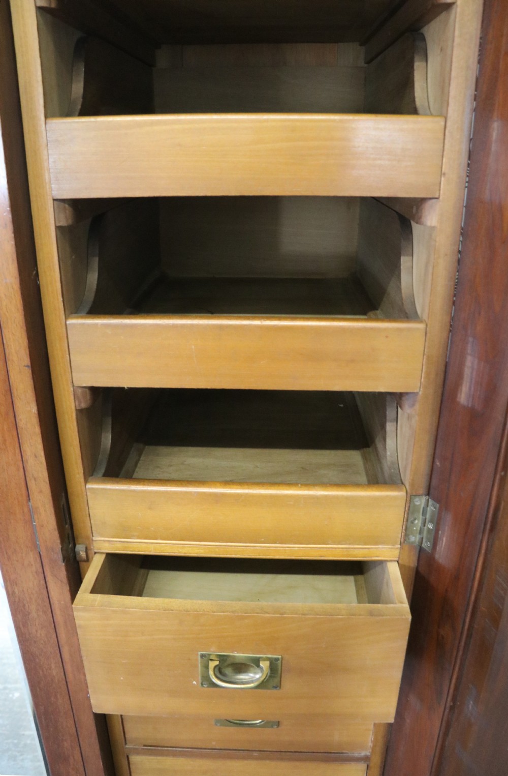 Arts and Crafts design mahogany & walnut wardrobe View XIII