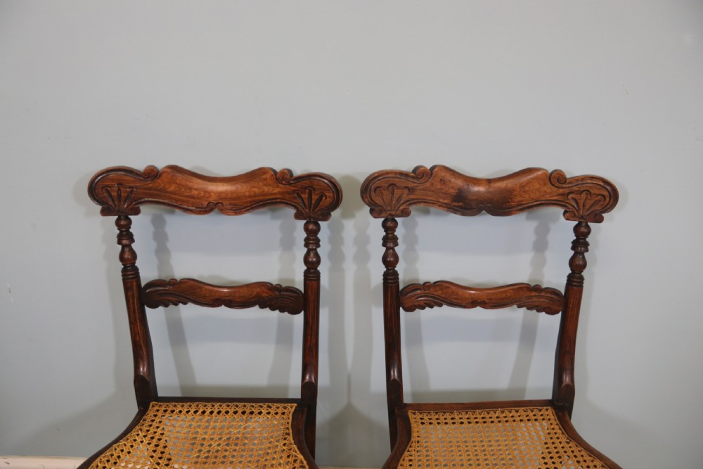  A lovely set of four Victorian hand finished simulated rosewood bar back cane seated chairs View XI