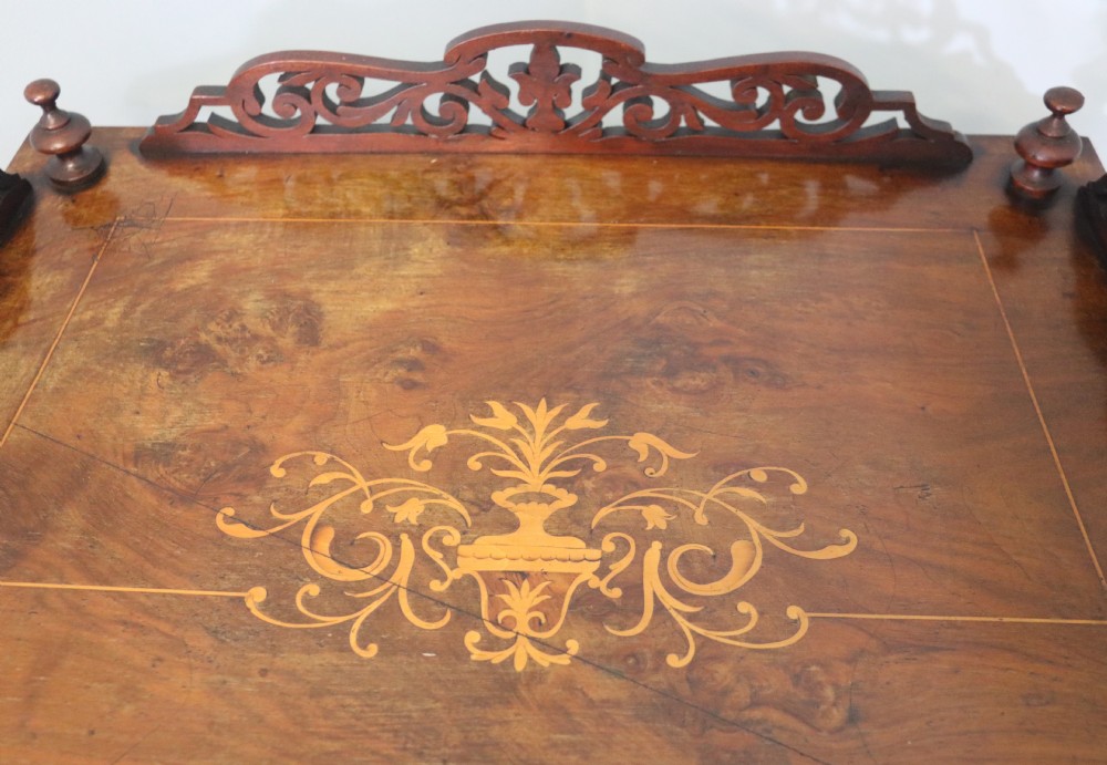  An originally Victorian Walnut and Marquetry Inlaid Display Cabinet with later alterations View VII