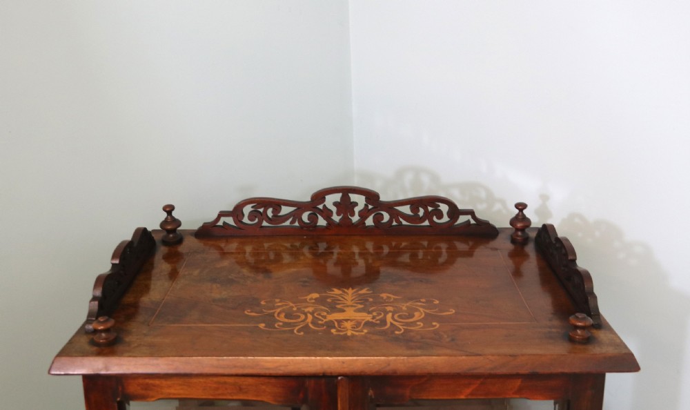  An originally Victorian Walnut and Marquetry Inlaid Display Cabinet with later alterations View VIII