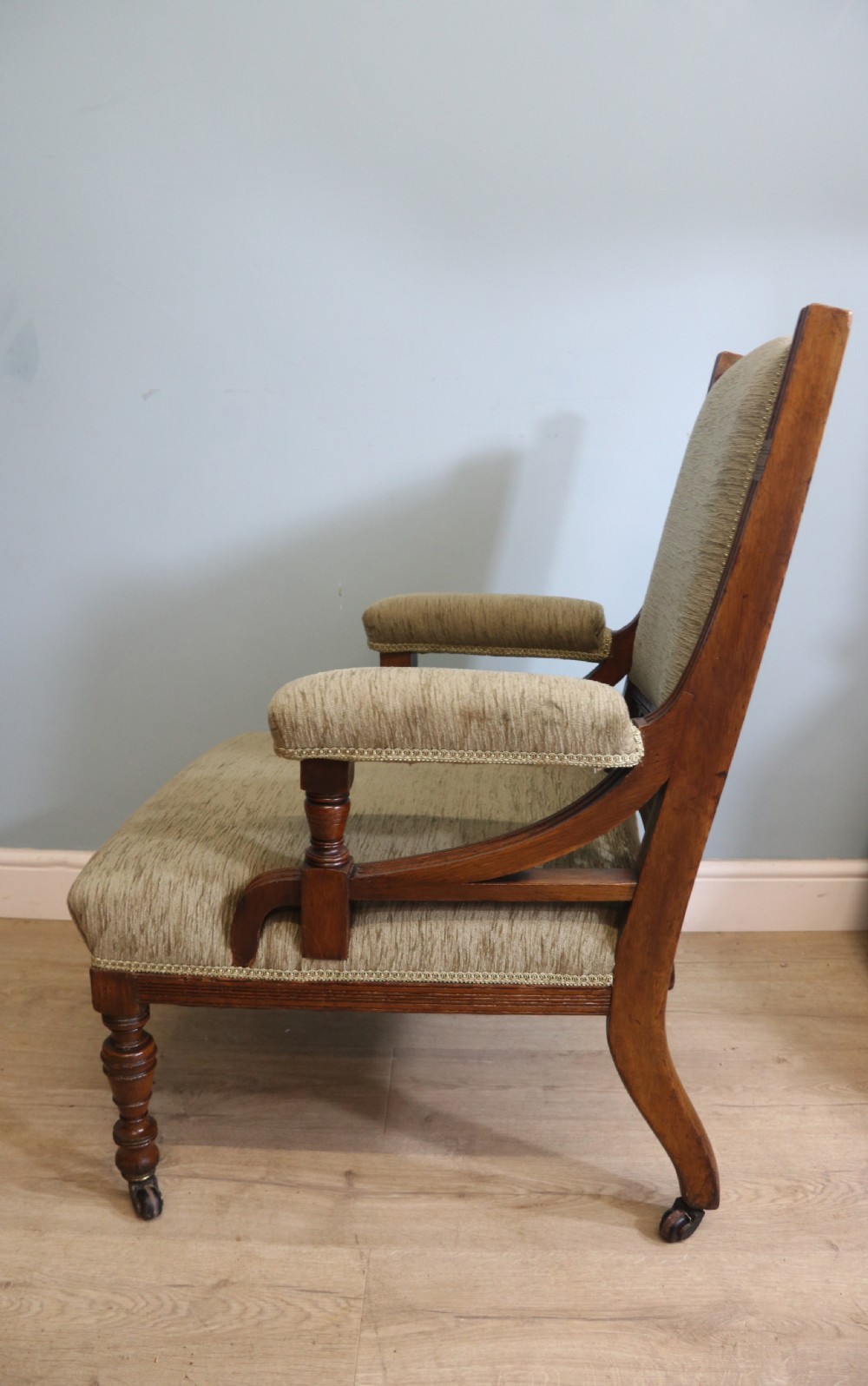 Late Victorian comfortable armchair in the Arts and Crafts style View III