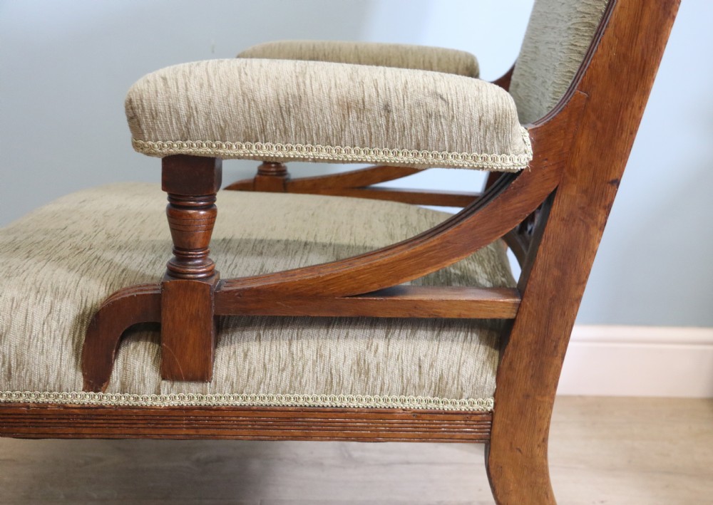 Late Victorian comfortable armchair in the Arts and Crafts style View V