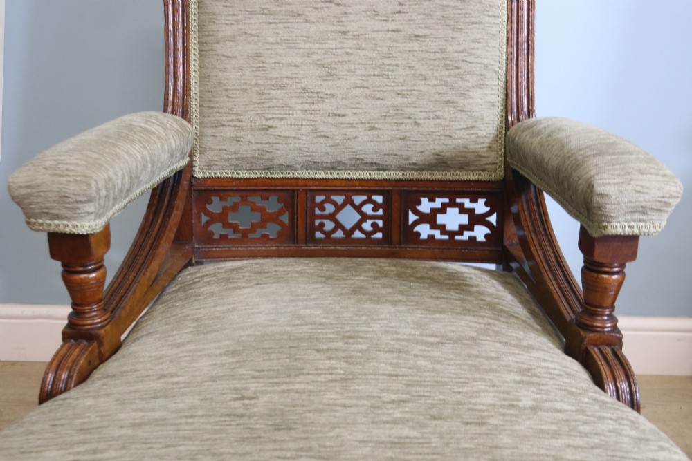 Late Victorian comfortable armchair in the Arts and Crafts style View VII