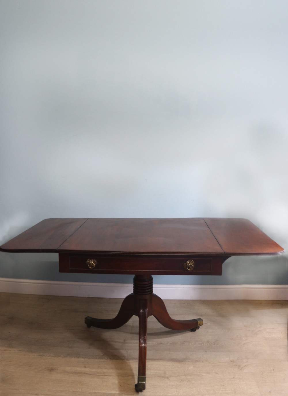 Georgian mahogany pedestal Pembroke table View II
