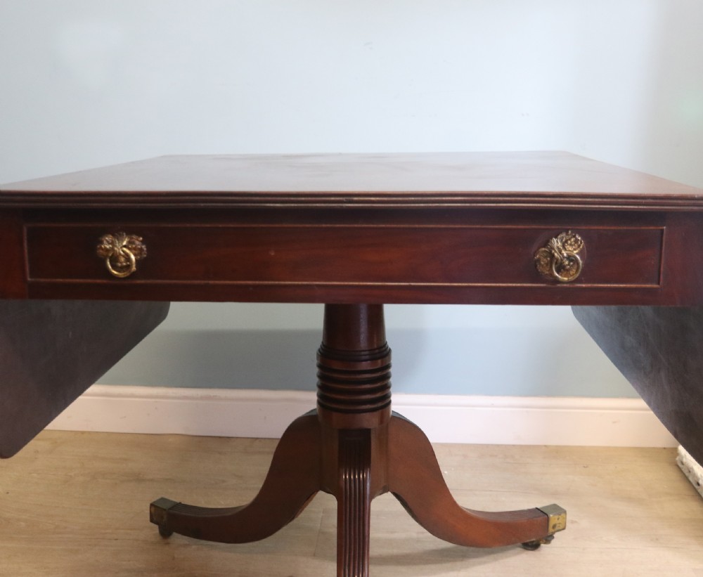 Georgian mahogany pedestal Pembroke table View V