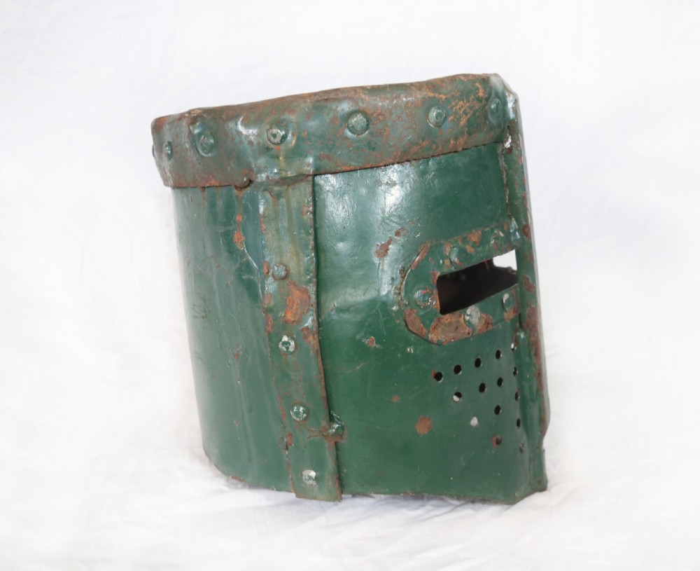 Primitive re-enactment joisting helmet View II