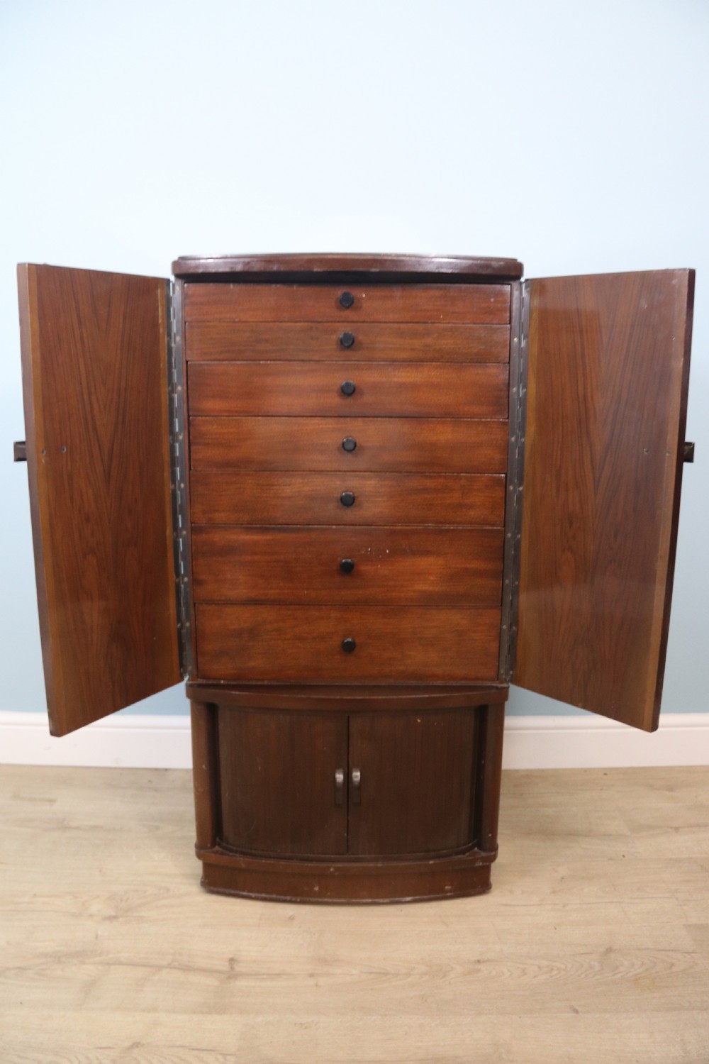 Stylish Art Deco walnut veneered side cabinet View IV
